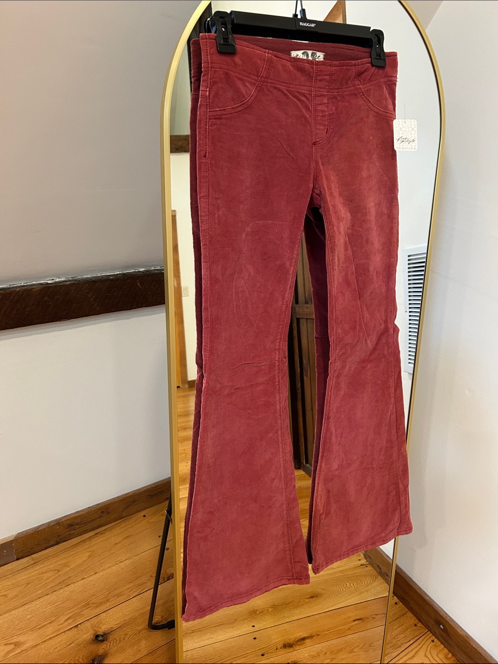 Free People We The Free Corduroy Flare Pants Size 25 Short burgundy/red NWT